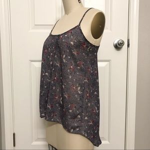 Love Squared Purple Floral High Low Cami Blouse Tank Top